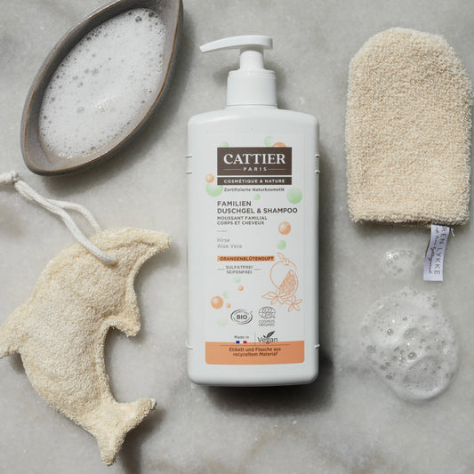 Cattier Familie Shampoo & Showergel 500 ml | Med duft af appelsin