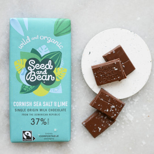 Seed & Bean Chokolade 75 g | Cornish sea salt & lime